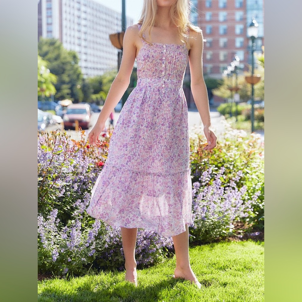 LoveShackFancy Tove Dress Purple Iris
